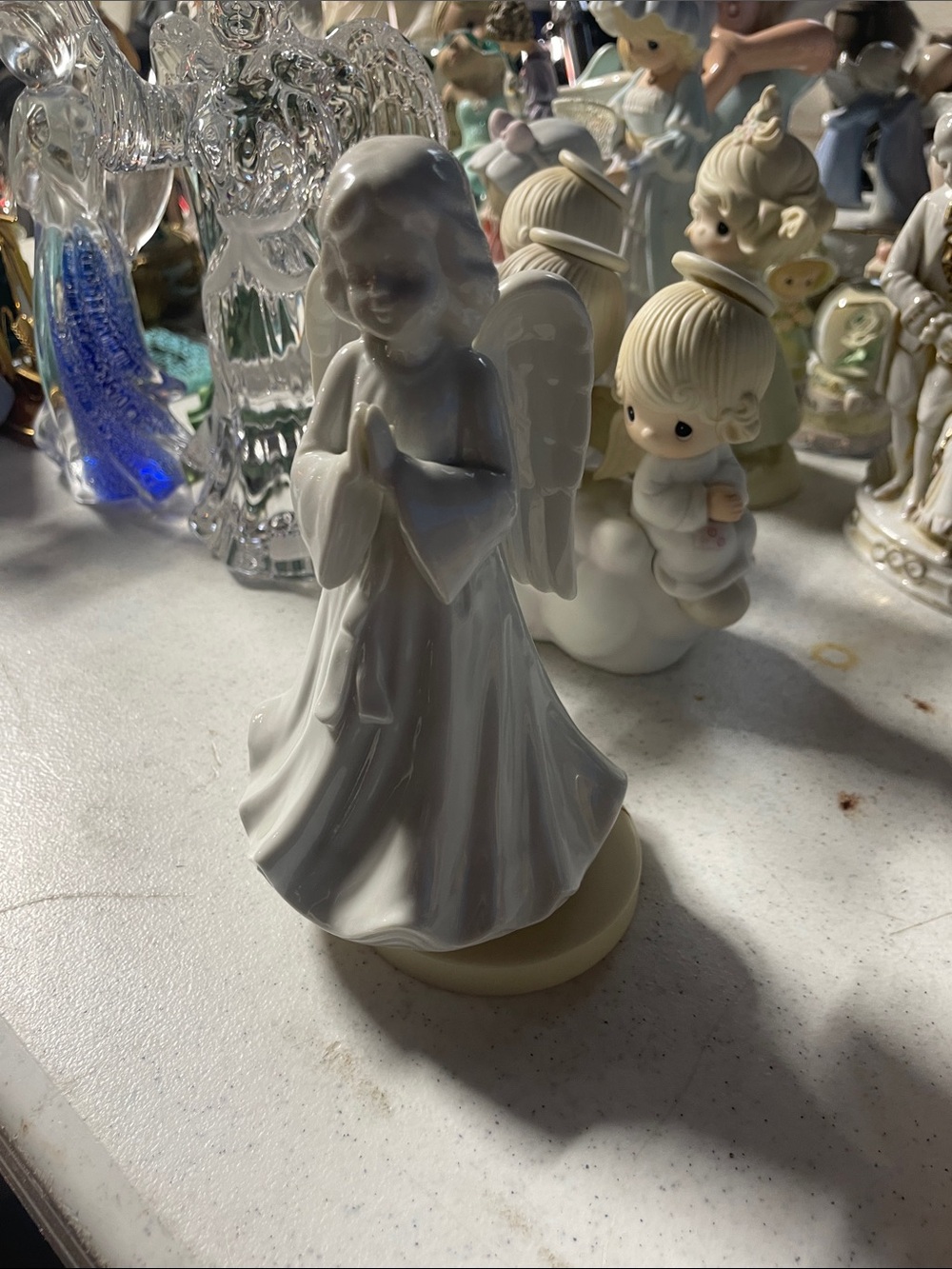 Vintage White Porcelain Angel musical Figurine - Elegant Home Accent